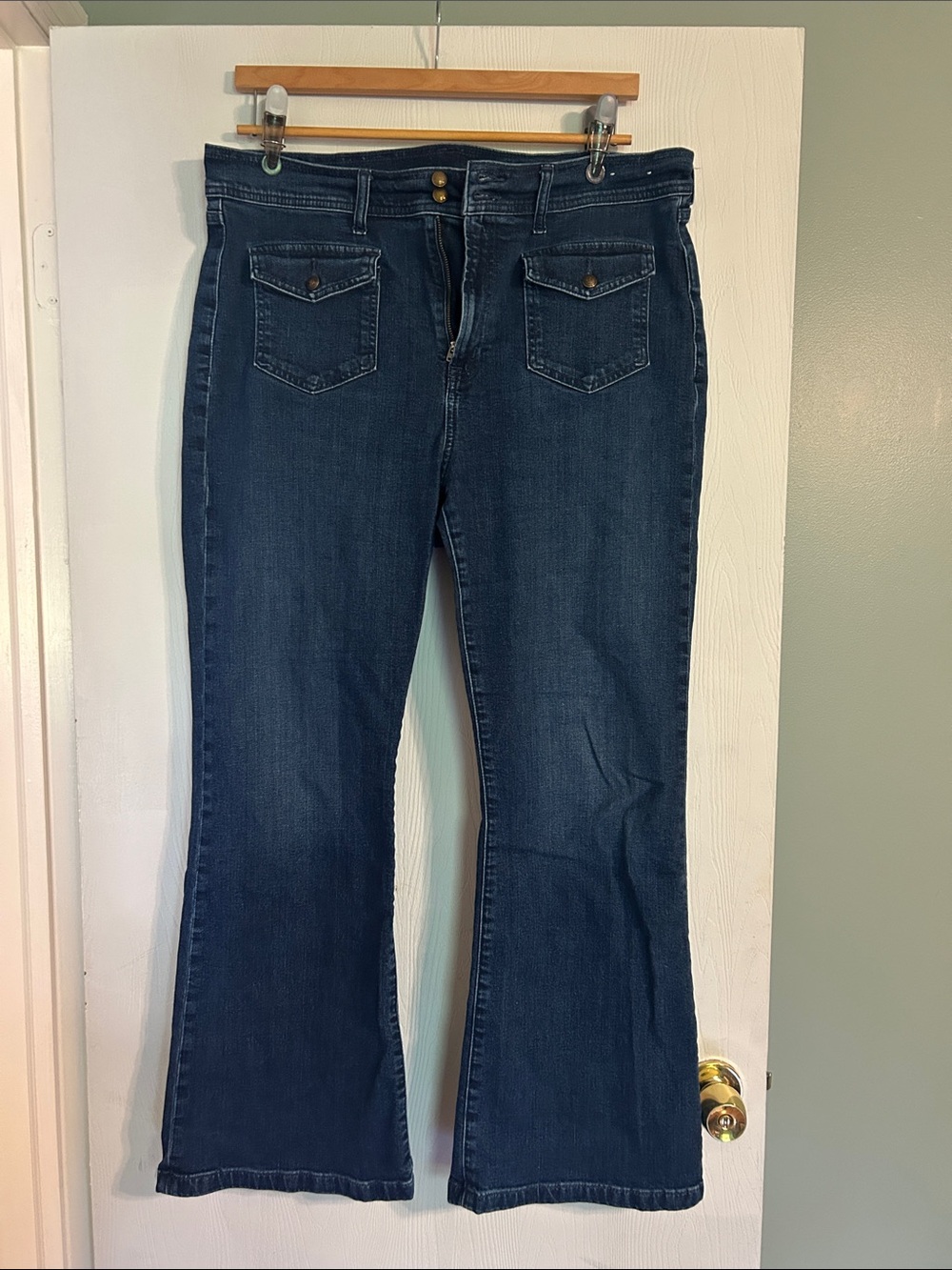 GAP Dark Blue Flare Jeans with Front Button Detail